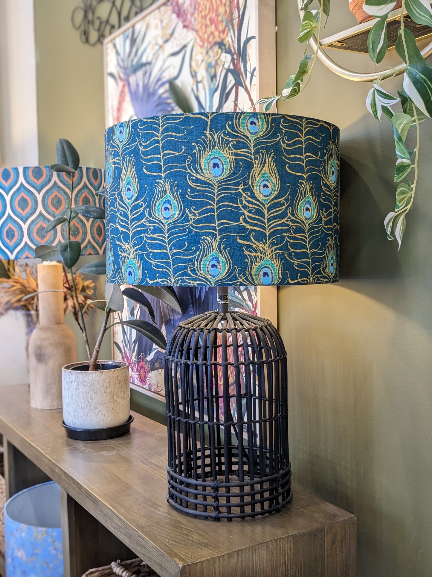 Peacock Feather Nouveau Lampshade