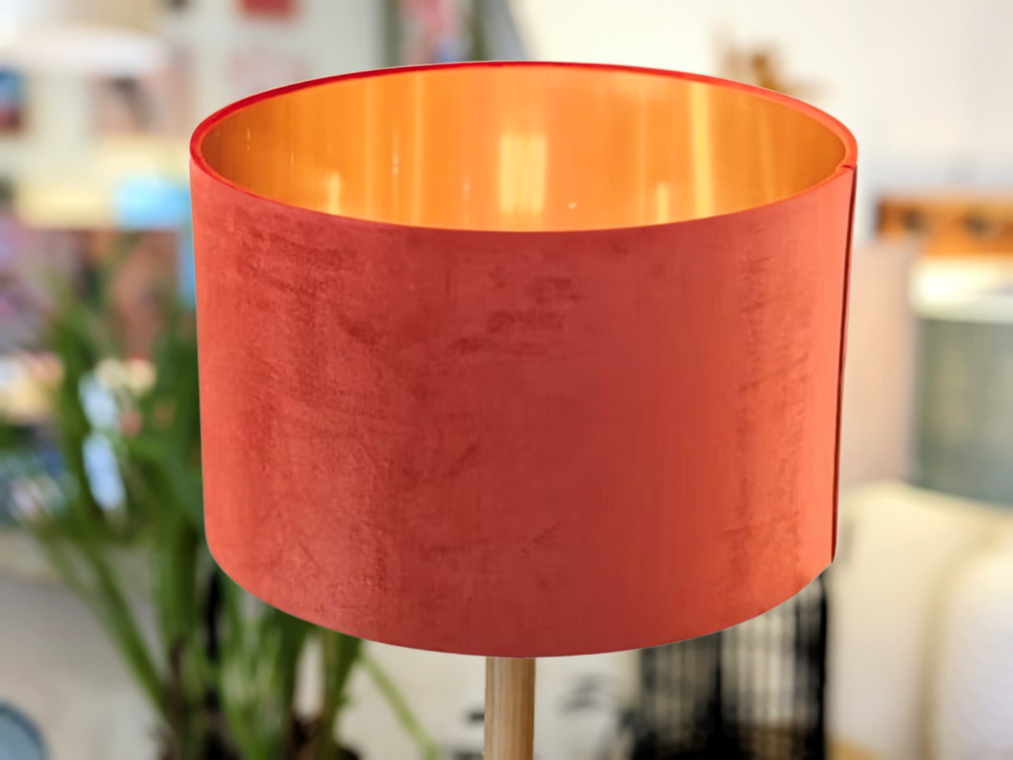 Fire Opal Velvet Lampshade