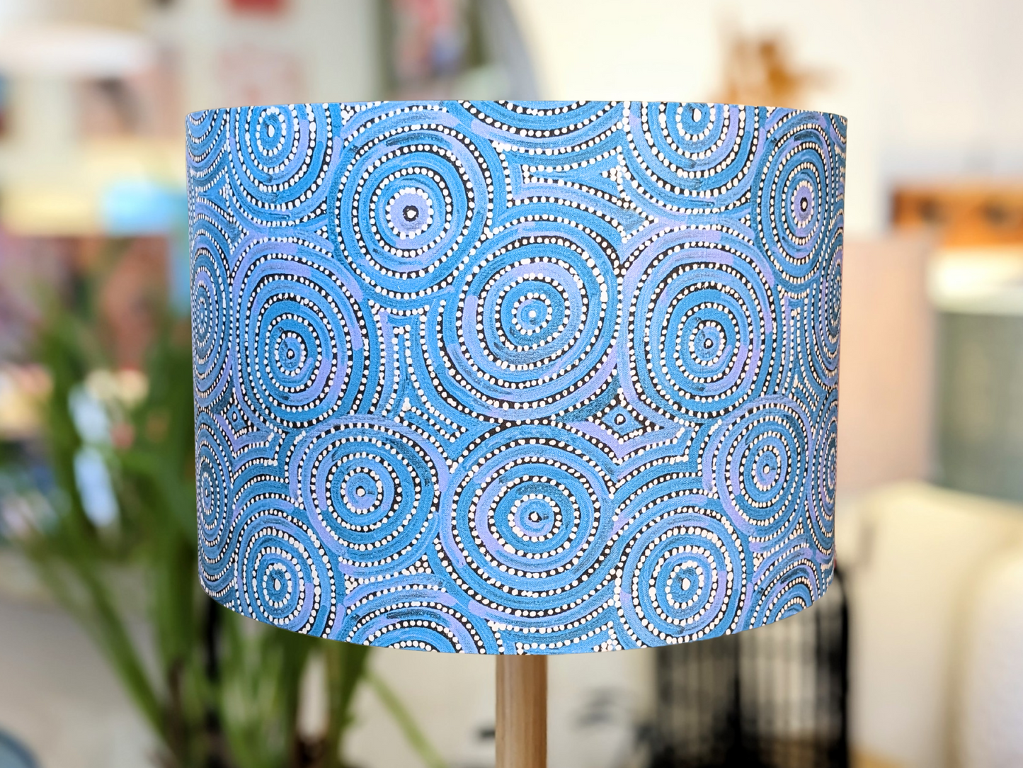 Aboriginal Aqua Mina Mina Lampshade