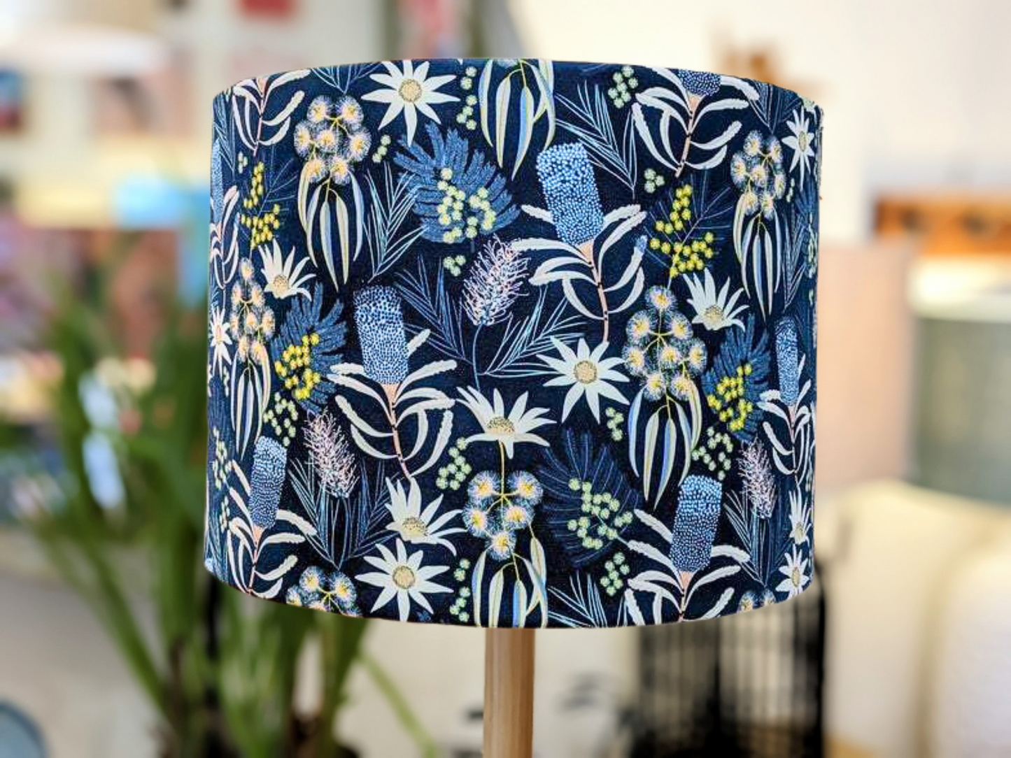 Blue Native Floral Lampshade